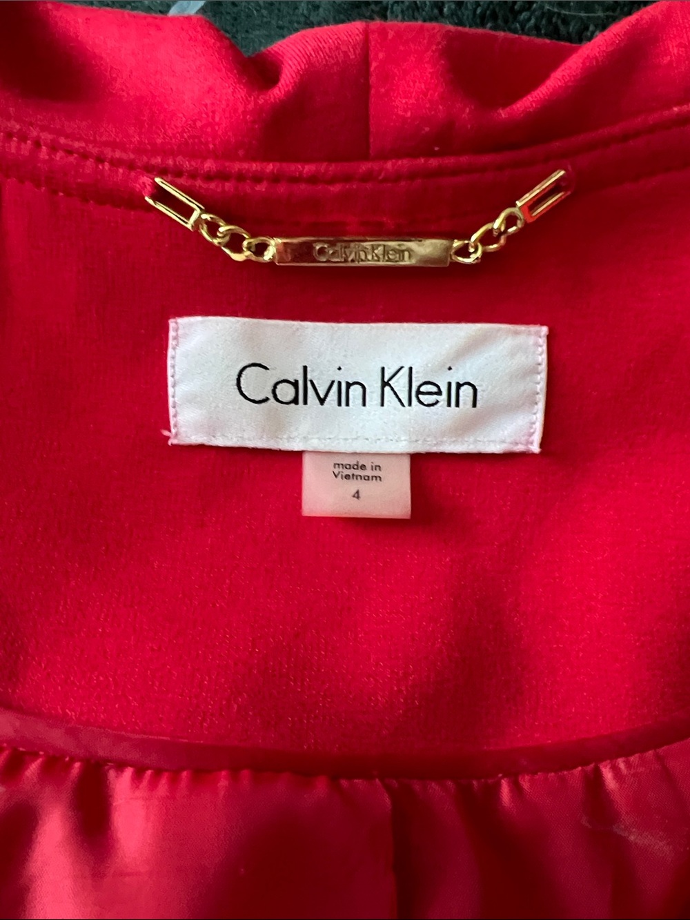 Calvin Klein Red Ruffle Front Open Blazer - Picture 2 of 9